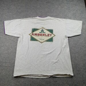 Vintage Signal Sport Shirt Mens XL Gray Amberley Whisky Graphic Tee USA 90s